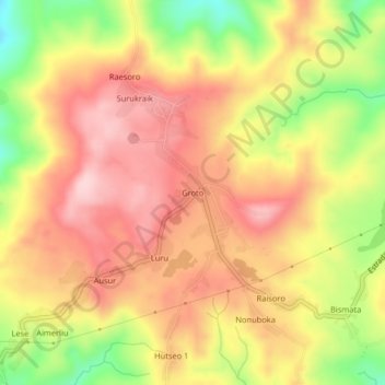 Groto topographic map, elevation, terrain