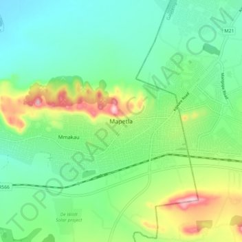 Mapetla topographic map, elevation, terrain