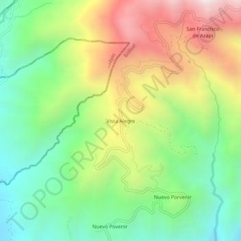 Vista Alegre topographic map, elevation, terrain