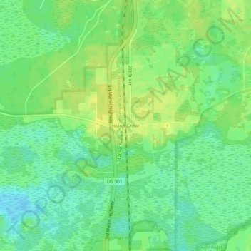 Island Grove topographic map, elevation, terrain