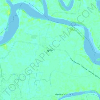 Dumki topographic map, elevation, terrain