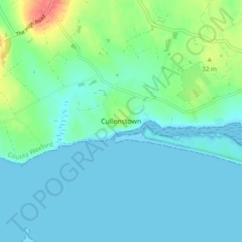 Bannow topographic map, elevation, terrain