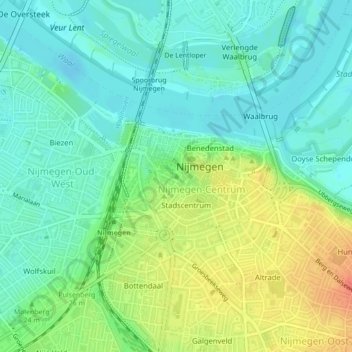 Hessenberg topographic map, elevation, terrain