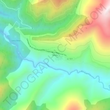 Odollo topographic map, elevation, terrain