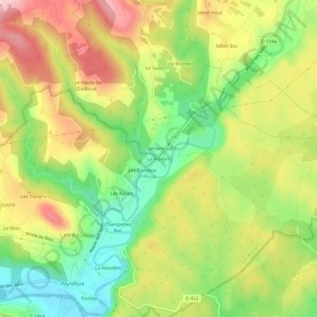 La Ribeyre topographic map, elevation, terrain