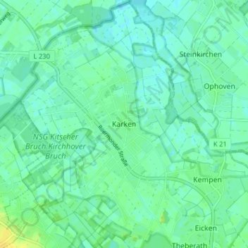 Karken topographic map, elevation, terrain