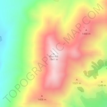 Red Hill topographic map, elevation, terrain