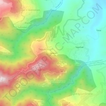 Abdoun topographic map, elevation, terrain