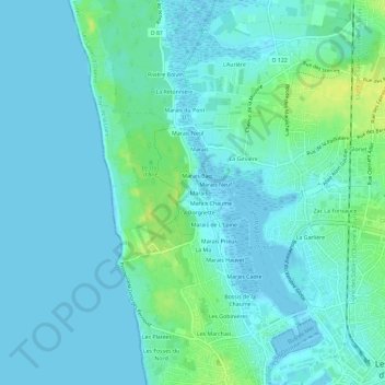 L'Aubraie topographic map, elevation, terrain