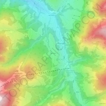 Bernau topographic map, elevation, terrain