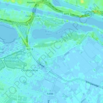 Kruiningergors topographic map, elevation, terrain