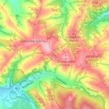 Stasindowie topographic map, elevation, terrain
