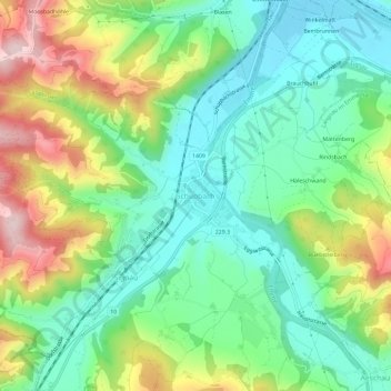 Schüpbach topographic map, elevation, terrain