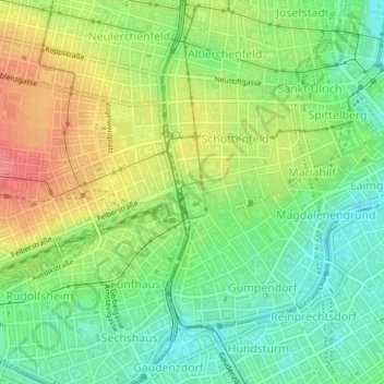 Sophienpark topographic map, elevation, terrain