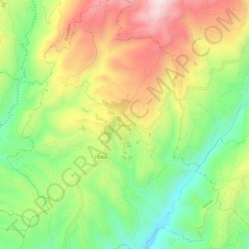 Βουνί topographic map, elevation, terrain