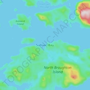 Sullivan Bay topographic map, elevation, terrain