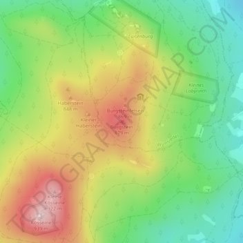 Burgstein topographic map, elevation, terrain
