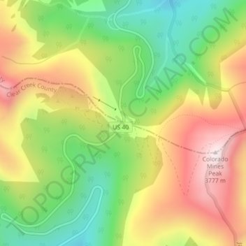 Berthoud Pass topographic map, elevation, terrain