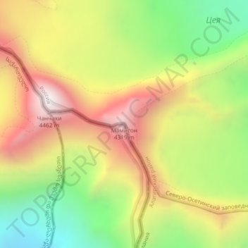 Мамисон topographic map, elevation, terrain