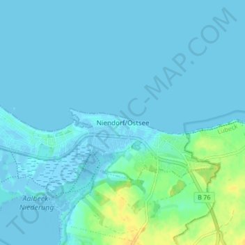 Niendorf/Ostsee topographic map, elevation, terrain