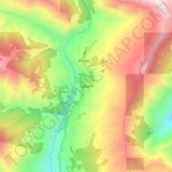 Salleri topographic map, elevation, terrain