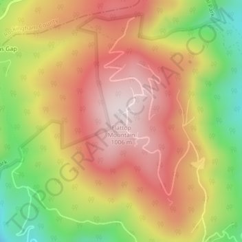Flattop Mountain topographic map, elevation, terrain