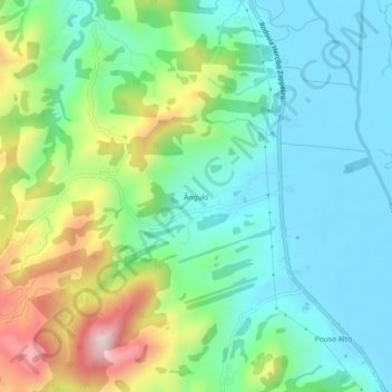 Ângulo topographic map, elevation, terrain
