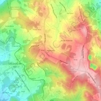 Albarrada topographic map, elevation, terrain