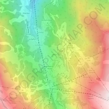 Morel topographic map, elevation, terrain