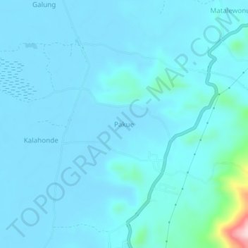 Pakue topographic map, elevation, terrain