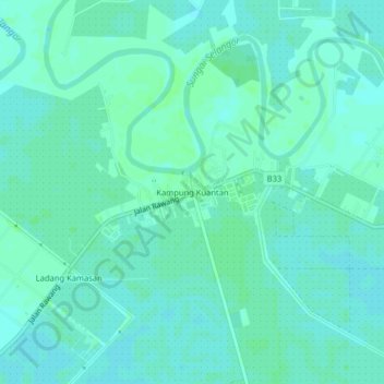 Kampung Kuantan topographic map, elevation, terrain