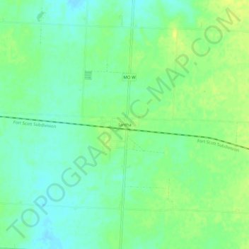 Iantha topographic map, elevation, terrain