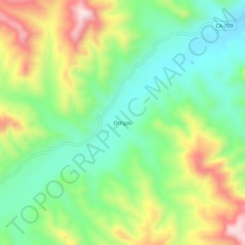 Ortigas topographic map, elevation, terrain