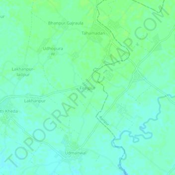 Firojpur topographic map, elevation, terrain