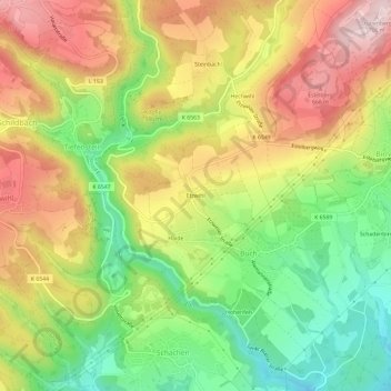 Etzwihl topographic map, elevation, terrain