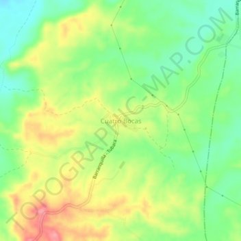 Cuatro Bocas topographic map, elevation, terrain