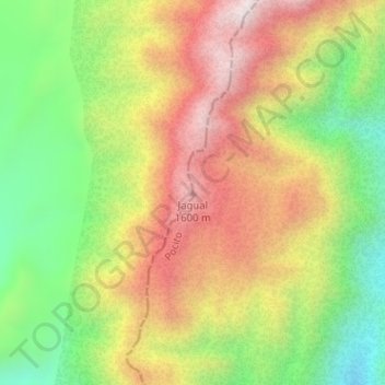 Jagual topographic map, elevation, terrain