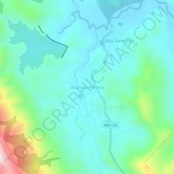Antônio Pereira topographic map, elevation, terrain