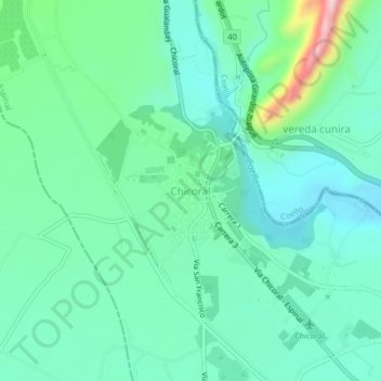 Chicoral topographic map, elevation, terrain