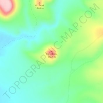 Ibex Butte topographic map, elevation, terrain