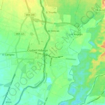 Ciudad Tecún Umán topographic map, elevation, terrain