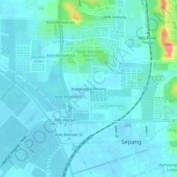 Kampung Kelinsing topographic map, elevation, terrain