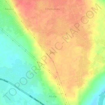 Emii topographic map, elevation, terrain