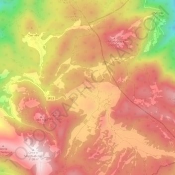 I Prati topographic map, elevation, terrain