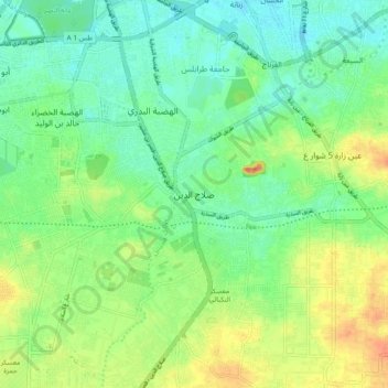 Salah Aldeen topographic map, elevation, terrain