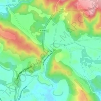 Nagzar topographic map, elevation, terrain