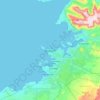 Reykjavik topographic map, elevation, terrain