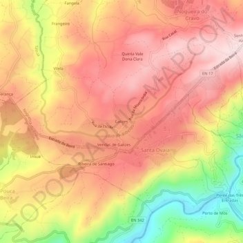 Galizes topographic map, elevation, terrain