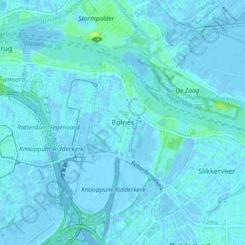 Bolnes topographic map, elevation, terrain