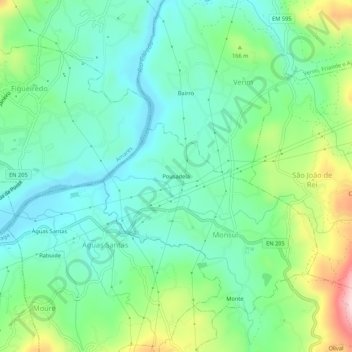 Pousadela topographic map, elevation, terrain